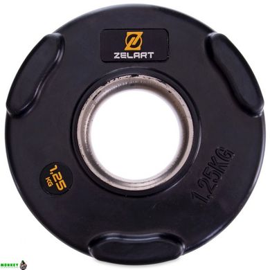 Блины (диски) обрезиненные Zelart TA-2673-1,25 51мм 1,25кг черный