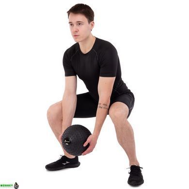 Мяч набивной слэмбол для кроссфита рифленый Zelart SLAM BALL FI-7474-3 3кг черный