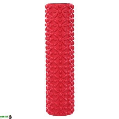 Ролер масажний циліндр (ролик мфр) 45см Grid Flower Roller BLOOM FOAM ROLLER LB7022 Білий