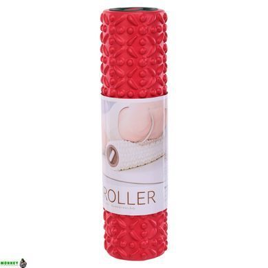 Ролер масажний циліндр (ролик мфр) 45см Grid Flower Roller BLOOM FOAM ROLLER LB7022 Білий
