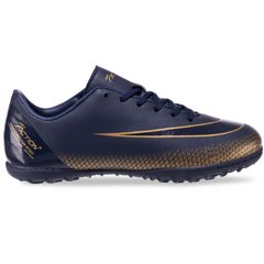Сороконожки обувь футбольная подростковые Pro Action VL19123-TF-NGD NAVY/GOLD размер 35-40 (верх-PU, подошва-RB, темно-синий-золотой)