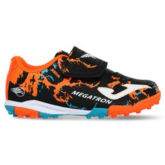 Сороконожки обувь футбольная на липучке Joma MEGATRON MEJS2401TFV размер 30-37 (EU 31-38) (верх-искусственная кожа, подошва-RB, черный-оранжевый)