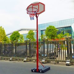 Стойка баскетбольная со щитом (мобильная) MEDIUM SP-Sport PE003 (щит-PE р-р 90x60х17см, кольцо-сталь (16мм) d-38см, регул.высота 210-260см)