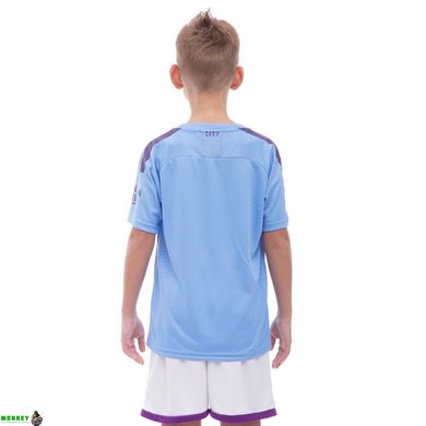 Форма футбольная детская MANCHESTER CITY домашняя 2020 SP-Planeta CO-1045 (р-р 20-28-6-14лет, 110-155см, голубой-синий)