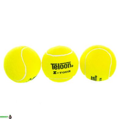 М'яч для великого тенісу TELOON Z-TUOR T818P3 3шт салатовий