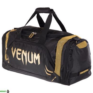 Сумка спортивная VENUM TRAINER LITE 2123-126 (полиэстер, р-р 68x33x26см, 58л, черный-золотой)