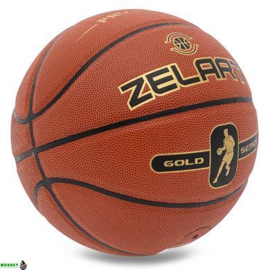 Мяч баскетбольный PU №7 ZELART GOLD SERIAS GB4470 (PU, бутил)