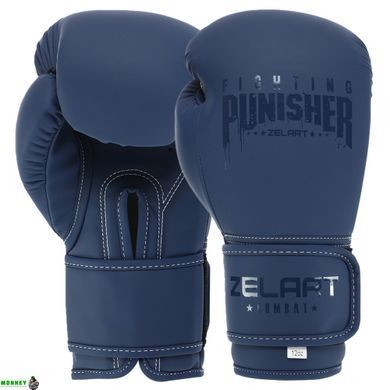 Рукавички боксерські Zelart PUNISHER BO-7553 Чорний 14 унцій