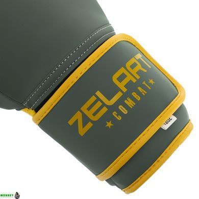 Рукавички боксерські Zelart PUNISHER BO-7553 Чорний 14 унцій