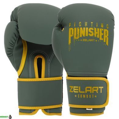 Рукавички боксерські Zelart PUNISHER BO-7553 Чорний 14 унцій