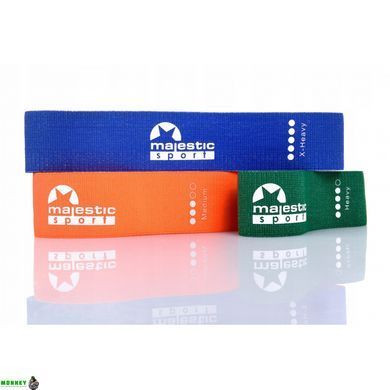 Резинки для фітнесу з тканини Majestic Sport Loop Band набір 3 шт 11-20 кг M-LB-4607