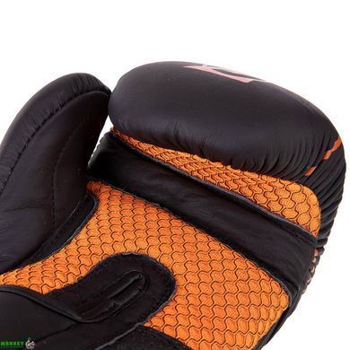 Перчатки боксерские кожаные на липучке Zelart VL-3149 Черный 10 унции 10-12oz,