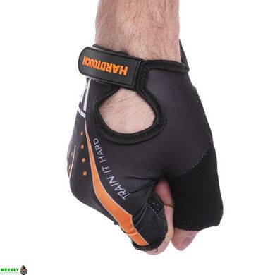 Перчатки для фітнесу та тренувань HARD TOUCH FG-005 S-XL чорний-помаранчевий