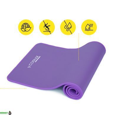 Килимок спортивний Cornix NBR 183 x 61 x 1 cм для йоги та фітнесу XR-0093 Purple/Purple