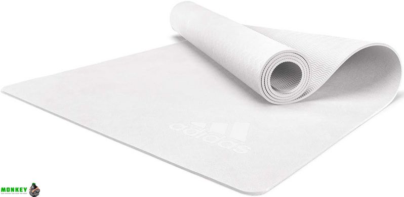 Коврик для йоги Adidas Premium Yoga Mat белый Уни 176 х 61 х 0,5 см