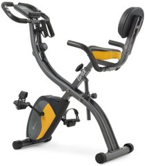 Велотренажер магнітний Hop-Sport HS-3010X Grix X-Bike з еспандерами сіро-жовтий