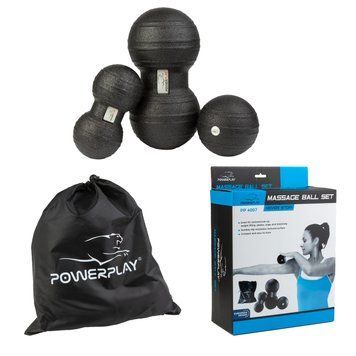 Набір масажних м'ячиків PowerPlay 4007 Чорні (3 шт)