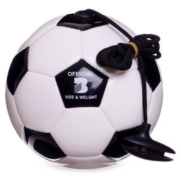 Мяч футбольный тренажер SP-Sport OFFICIAL FB-6883-3 №3 PU черный-белый