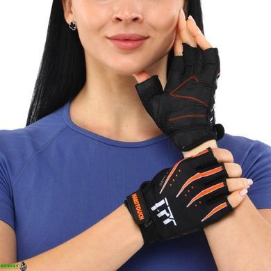 Перчатки для фитнеса и тренировок HARD TOUCH FG-005 L черный-оранжевый
