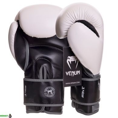 Рукавички боксерські шкіряні VENUM CONTENDER 2.0 VENUM-03540 Чорний-білий-золотий 14 унції