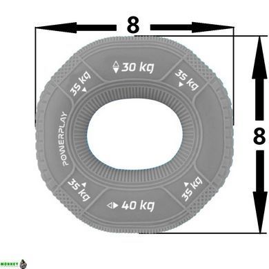 Эспандер кистевой силиконовый PowerPlay PP-4331 Hand Grip Large 30-35-40 кг. Серый