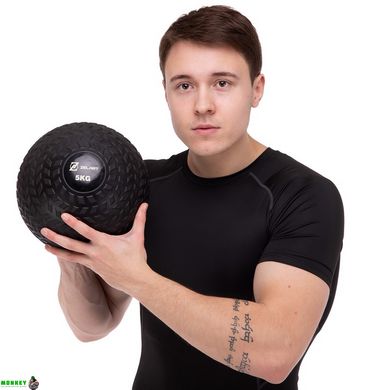 М'яч медичний слембол для кроссфіту Record SLAM BALL FI-7474-5 5кг чорний