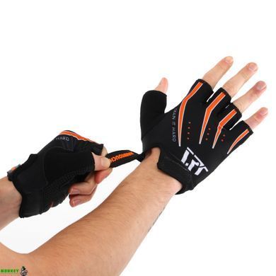 Перчатки для фитнеса и тренировок HARD TOUCH FG-005 L черный-оранжевый