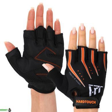 Перчатки для фитнеса и тренировок HARD TOUCH FG-005 L черный-оранжевый