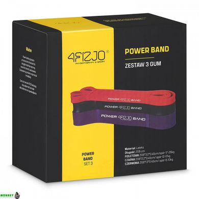 Резина для тренировок (резинка для фитнеса и спорта) 4FIZJO Power Band 3 шт 6-26 кг 4FJ0002