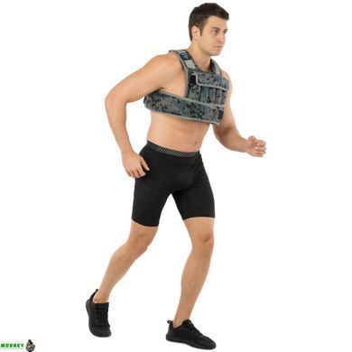 Жилет обтяжувач із регульованою вагою LiveUp WEIGTH VEST LP8195-10 вага-1-10кг чорний-сірий