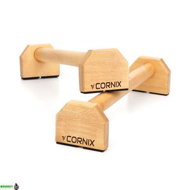 Упори для віджимань (паралетси) Cornix 50 см дерев'яні, подовжені XR-0382