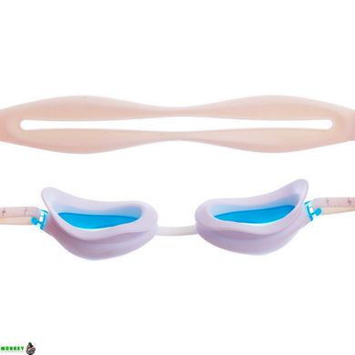Очки для плавания SPEEDO AQUAPURE FEMALE 8090044284 (поликарбонат, термопластичная резина, силикон, белый-синий)
