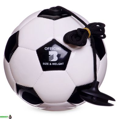 М'яч футбольний тренажер SP-Sport OFFICIAL FB-6883-3 №3 PU чорний-білий