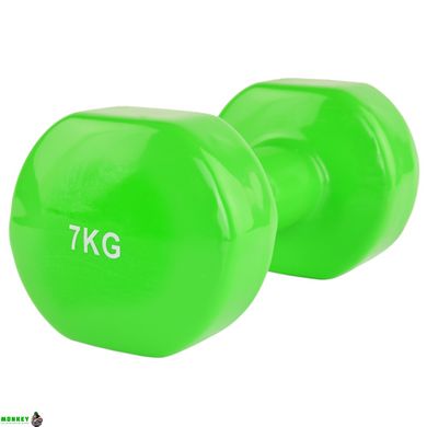 Гантель вінілова Stein 7.0 кг / шт / Зелена
