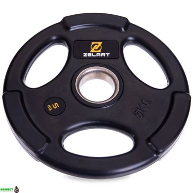 Блины (диски) обрезиненные Zelart TA-2673-5 51мм 5кг черный