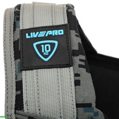 Жилет обтяжувач із регульованою вагою LiveUp WEIGTH VEST LP8195-10 вага-1-10кг чорний-сірий
