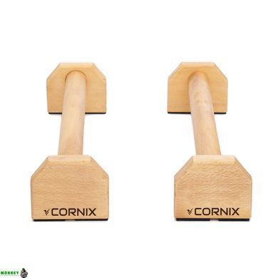 Упори для віджимань (паралетси) Cornix 50 см дерев'яні, подовжені XR-0382