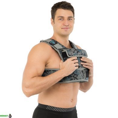 Жилет обтяжувач із регульованою вагою LiveUp WEIGTH VEST LP8195-10 вага-1-10кг чорний-сірий