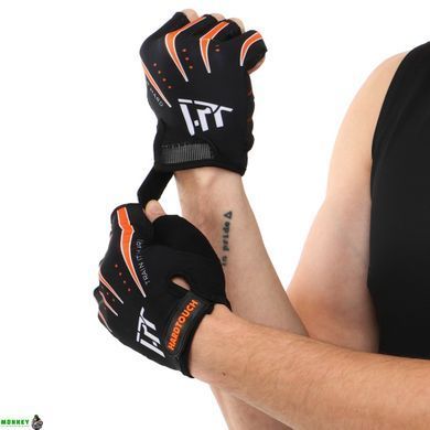 Перчатки для фитнеса и тренировок HARD TOUCH FG-005 L черный-оранжевый