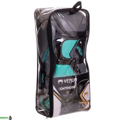 Рукавички боксерські шкіряні VENUM CONTENDER 2.0 VENUM-03540 Чорний-білий-золотий 14 унції