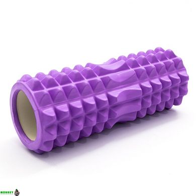 Массажный ролик Mini Zer, валик для массажа спины (массажер для спины, шеи, ног) 33*13см (MS 0857-4) Фиолетовый
