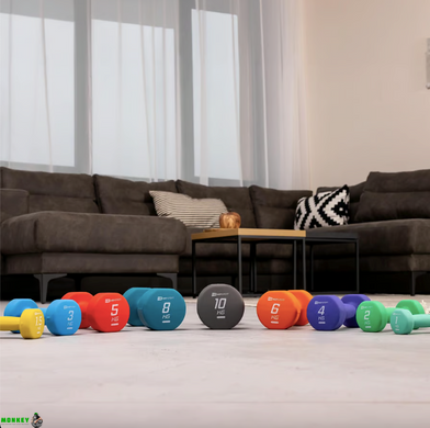 Гантелі для фітнесу неопренові круглі Hop-Sport HS-V030DR 2x3кг синій