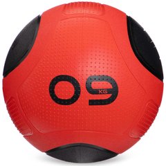 Мяч медицинский медбол Zelart Medicine Ball FI-2620-9 9кг (MD1275-9) (резина, d-28,6см, красный-черный)