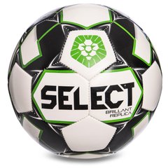 М'яч футбольний SELECT BRILLANT REPLICA PFL №5 білий-сірий-зелений