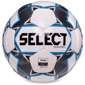 М'яч футбольний №5 SELECT CONTRA FIFA BASIC (білий-синій)