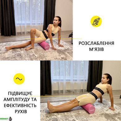 Массажный ролик Cornix EVA+ 45 x 15 см (валик, роллер) XR-0303 Pink