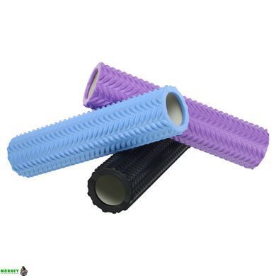 Роллер массажный цилиндр (ролик мфр) 45см Grid Line Roller SP-Sport FI-9387 Черный