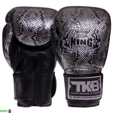 Перчатки боксерские кожаные TOP KING Super Snake TKBGSS-02 Белый-серебряный 10 унции
