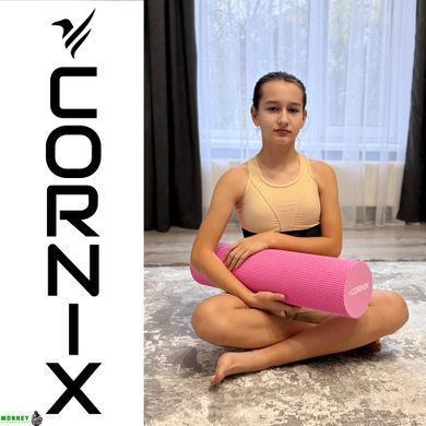 Массажный ролик Cornix EVA+ 45 x 15 см (валик, роллер) XR-0303 Pink