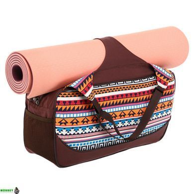 Сумка для фітнесу та йоги KINDFOLK Yoga bag SP-Sport FI-8366-1 помаранчевий-блакитний